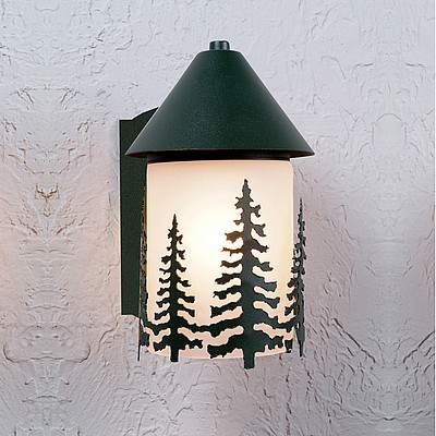 Cedarline Sconce - Cedar Tree Outdoor Wall Light Trees Metal Art