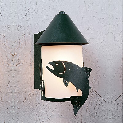 Cedarline Sconce - Trout Outdoor Wall Light Trout Metal Art