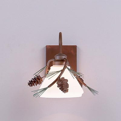 Cedarwood Sconce - Pine Cone Outdoor Wall Light Pine Cone Metal Art