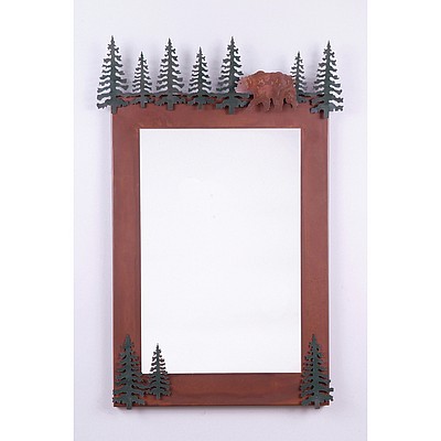 Wasatch Vertical Mirror Frame - Bear Vanity Mirror Bear Metal Art