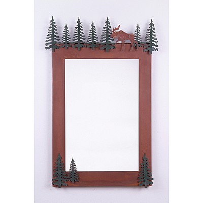 Wasatch Vertical Mirror Frame - Mountain Moose Vanity Mirror Moose Metal Art