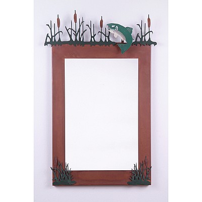 Wasatch Vertical Mirror Frame - Trout Vanity Mirror Trout Metal Art