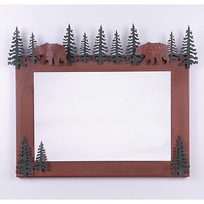 Wasatch Horizontal Mirror Frame - Bear Vanity Mirror Bear Metal Art