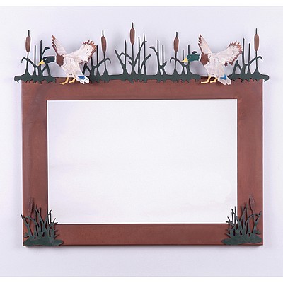 Wasatch Horizontal Mirror Frame - Mallard Vanity Mirror Mallard Metal Art