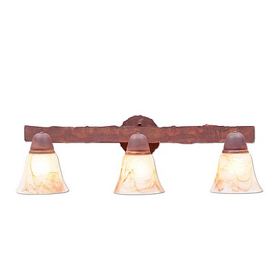 Lakeside Triple Bath Vanity Light - Rustic Plain Bath 3 Light Rustic Plain Metal Art