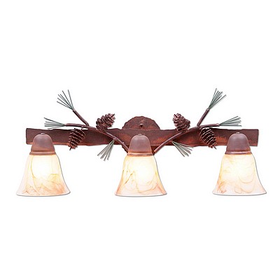 Lakeside Triple Bath Vanity Light - Pine Cone Bath 3 Light Pine Cone Metal Art