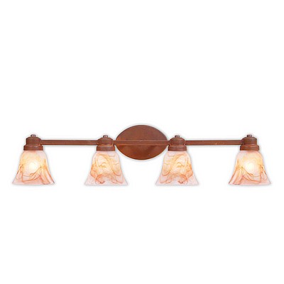 Sienna Quad Bath Vanity Light - Rustic Plain Bath 4 Light Rustic Plain Metal Art