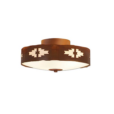 Ridgewood Close-to-Ceiling Small - Pueblo Ceiling Light Southwestern Metal Art