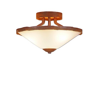 Wisley Close-to-Ceiling - Plain Ceiling Light Rustic Plain Metal Art