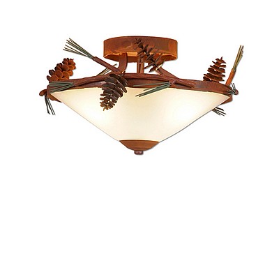 Wisley Close-to-Ceiling - Pine Cone Ceiling Light Pine Cone Metal Art