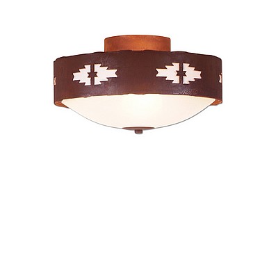 Ridgemont Close-to-Ceiling Medium - Pueblo Ceiling Light Southwestern Metal Art