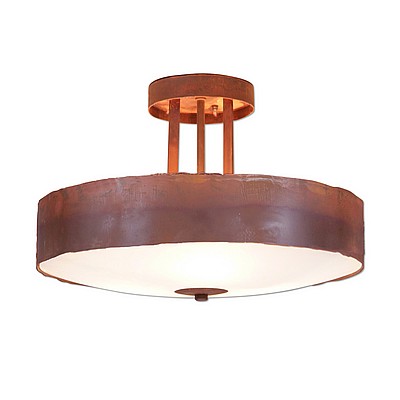 Woodcrest Semi-Flush - Rustic Plain Semi-Flush Light Rustic Plain Metal Art