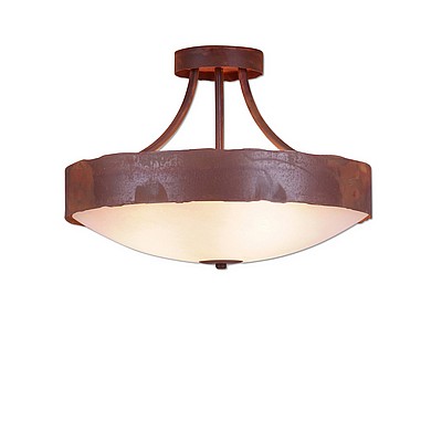Ridgemont Semi Flush Large Short - Bowl Bottom - Rustic Plain Semi-Flush Light Rustic Plain Metal Art