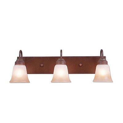 Wasatch Triple Bath Vanity Light - Rustic Plain Bath 3 Light Rustic Plain Metal Art