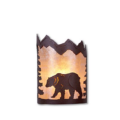 Cascade Sconce Small - Mountain Bear Wall Light Bear Metal Art