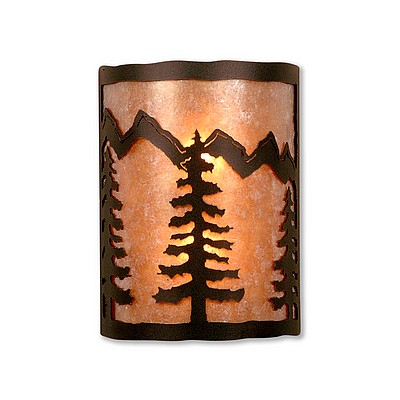 Cascade Sconce Large - Spruce Tree Wall Light Trees Metal Art