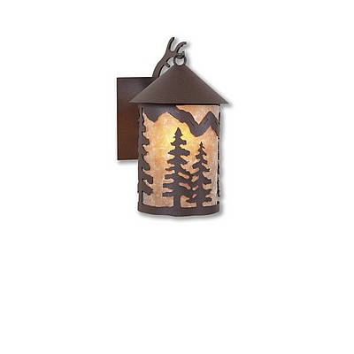 Cascade Lantern Sconce Small - Spruce Tree Outdoor Wall Light Trees Metal Art