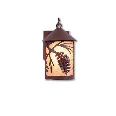 Cascade Lantern Sconce Small - Spruce Cone Outdoor Wall Light Pine Cone Metal Art