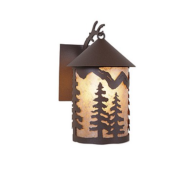 Cascade Lantern Sconce Medium - Spruce Tree Outdoor Wall Light Trees Metal Art