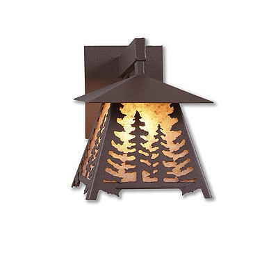 Smoky Mountain Sconce Small - Spruce Tree Outdoor Wall Light Trees Metal Art