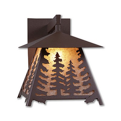 Smoky Mountain Sconce Large - Spruce Tree Outdoor Wall Light Trees Metal Art