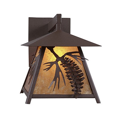 Smoky Mountain Sconce Large - Spruce Cone Outdoor Wall Light Pine Cone Metal Art