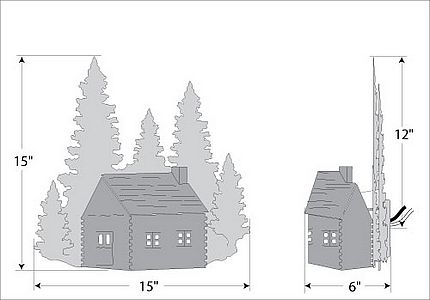 Cozy Log Cabin Sconce Wall Light Cabin Metal Art