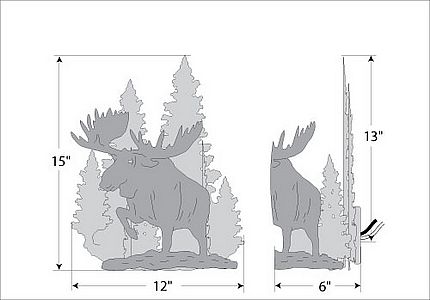 Alaskan Moose Sconce Wall Light Moose Metal Art