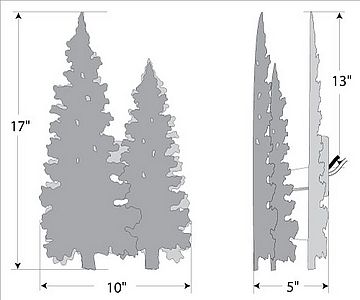 Twin Pine Sconce Wall Light Trees Metal Art