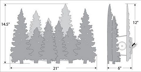 Pine Forest Sconce Wall Light Trees Metal Art