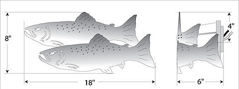 Travelin Trout Sconce Wall Light Trout Metal Art