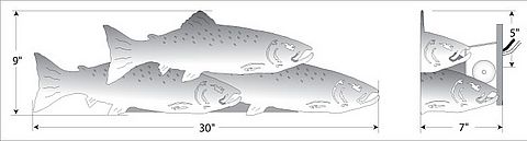 School of Trout Sconce Wall Light Trout Metal Art