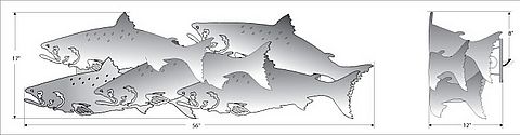 Big Fish Chinook Salmon Sconce Wall Light Salmon Metal Art