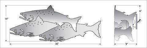 Coho Salmon Sconce Wall Light Salmon Metal Art