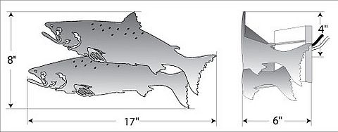 Saltwater Salmon Sconce Wall Light Salmon Metal Art