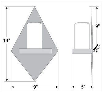 Wisley Diamond Sconce - Rustic Plain Wall Light Rustic Plain Metal Art