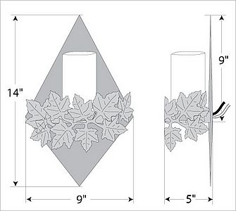 Wisley Diamond Sconce - Maple Leaf Wall Light Maple Leaf Metal Art