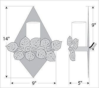 Web Special: Wisley Diamond Sconce - Aspen Leaf - Frost White Glass - Rust Patina Finish