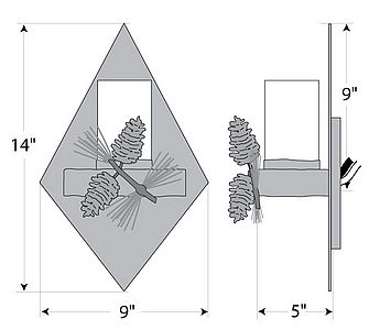 Wisley Diamond Sconce - Pine Cone Wall Light Pine Cone Metal Art