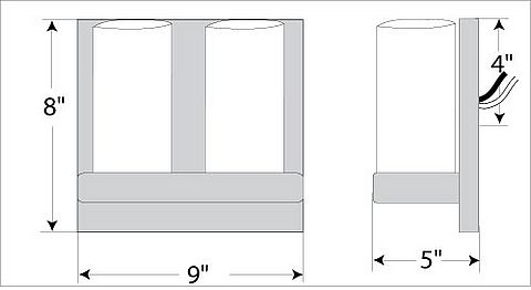 Wisley Double Sconce - Rustic Plain Wall Light Rustic Plain Metal Art
