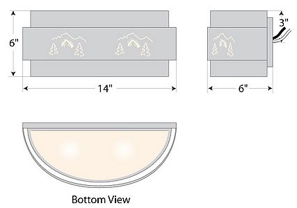 Northridge Double Sconce - Mountain-Pine Tree Cutouts Wall Light Trees Metal Art