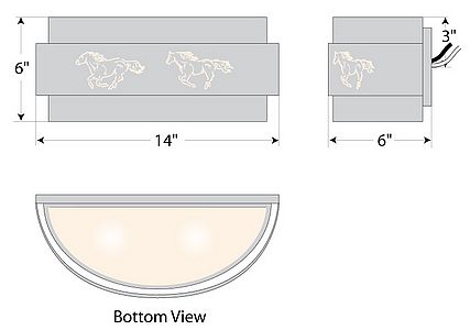 Northridge Double Sconce - Horse Cutout Wall Light Horse Metal Art