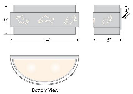 Northridge Double Sconce - Fish Cutout Wall Light Fish Metal Art