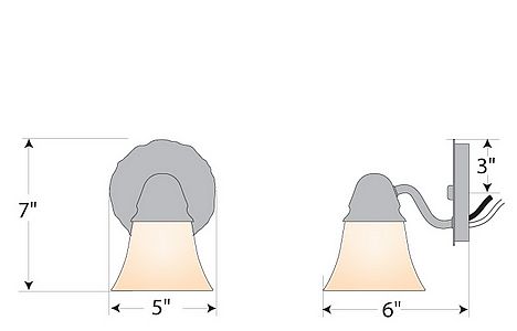 Lakeside Single Sconce - Rustic Plain Wall Light Rustic Plain Metal Art