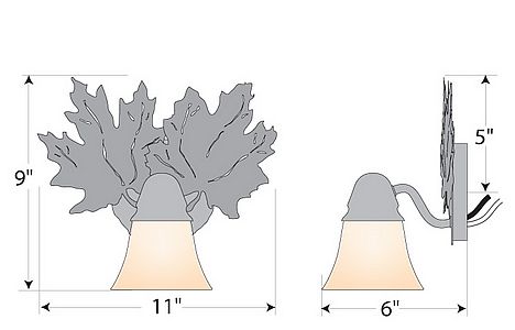 Lakeside Single Sconce - Maple Leaf Wall Light Maple Leaf Metal Art