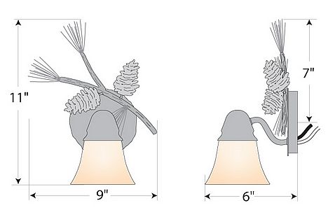 Lakeside Single Sconce - Pine Cone Wall Light Pine Cone Metal Art