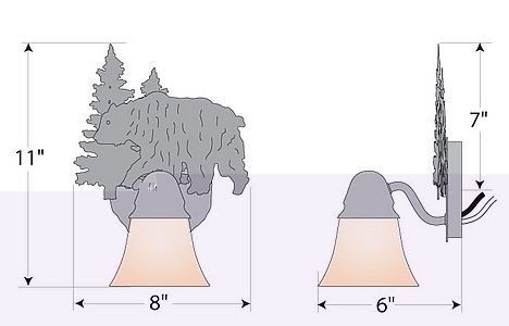 Lakeside Single Sconce - Bear Wall Light Bear Metal Art