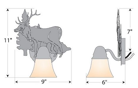 Lakeside Single Sconce - Elk Wall Light Elk Metal Art