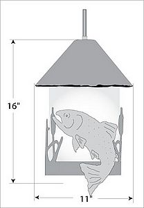 Vista Pendant Medium - Trout Pendant Light Trout Metal Art