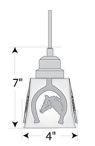 Woodland Pendant Single - Horse Horseshoe Pendant Light Western Metal Art